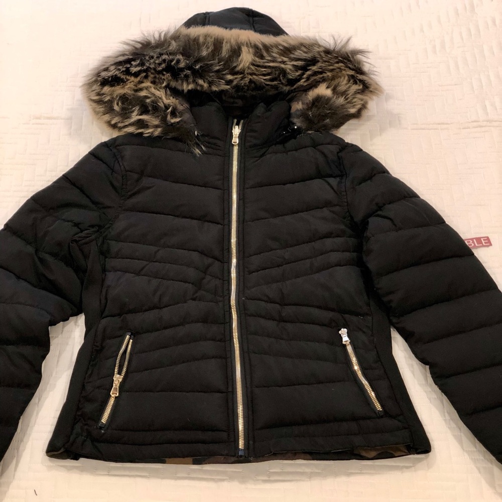 Reversible black and camo women’s  jacket